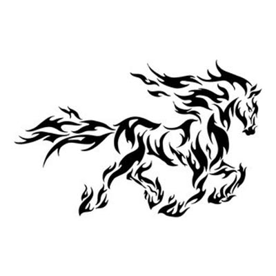 Tribal of a horse designs Fake Temporary Water Transfer Tattoo Stickers NO.10633